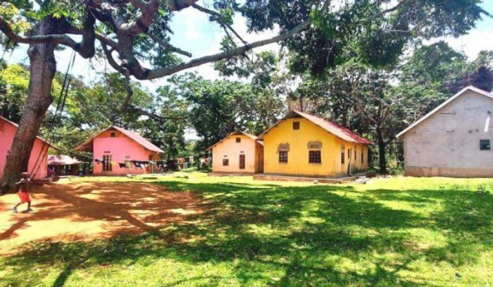 Dormitories and the chapel in Kinyo, Uganda