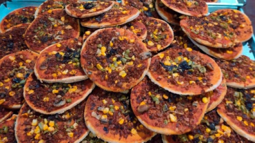 Many homemade pizzas