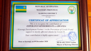 Certificate of Appreciation
